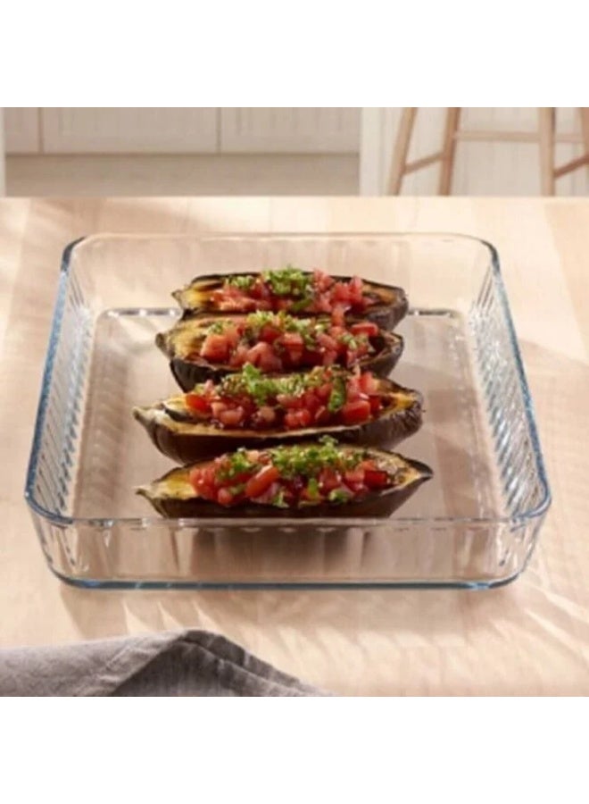 بوركام طاجن زجاجي مستطيل للفرن من بوركام مع حامل أسود مقاس 40×27 سم – صناعة تركية - Image 3