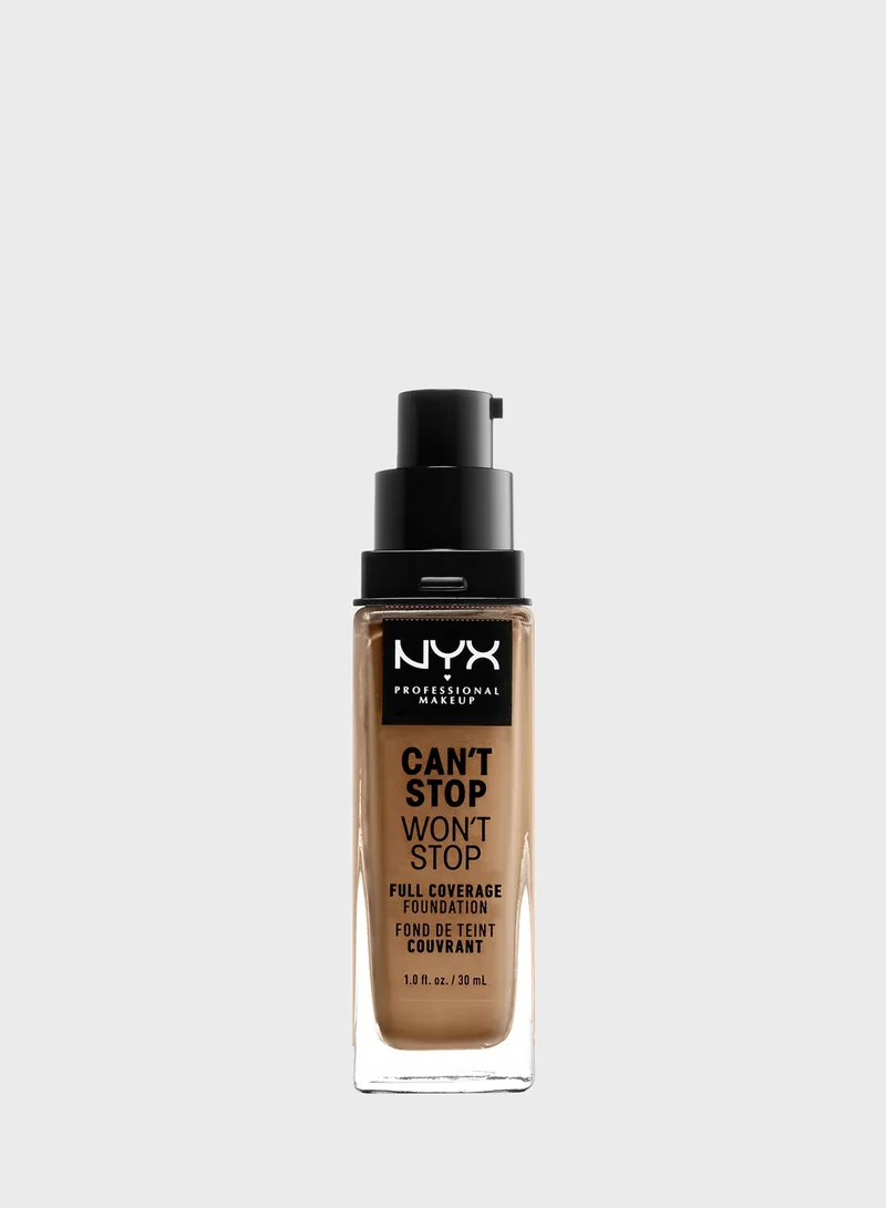 NYX PROFESSIONAL MAKEUP Can't Stop Wont Stop 24Hr Foundation- Caramel