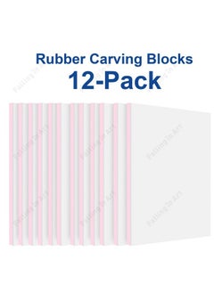 Falling In art Falling in Art 12 Pack Rubber Carving Block, 4" x 6" Easy Cut Lino Blocks, Soft Linoleum Block for Printmaking, Stamps, Crafts  - Image 5