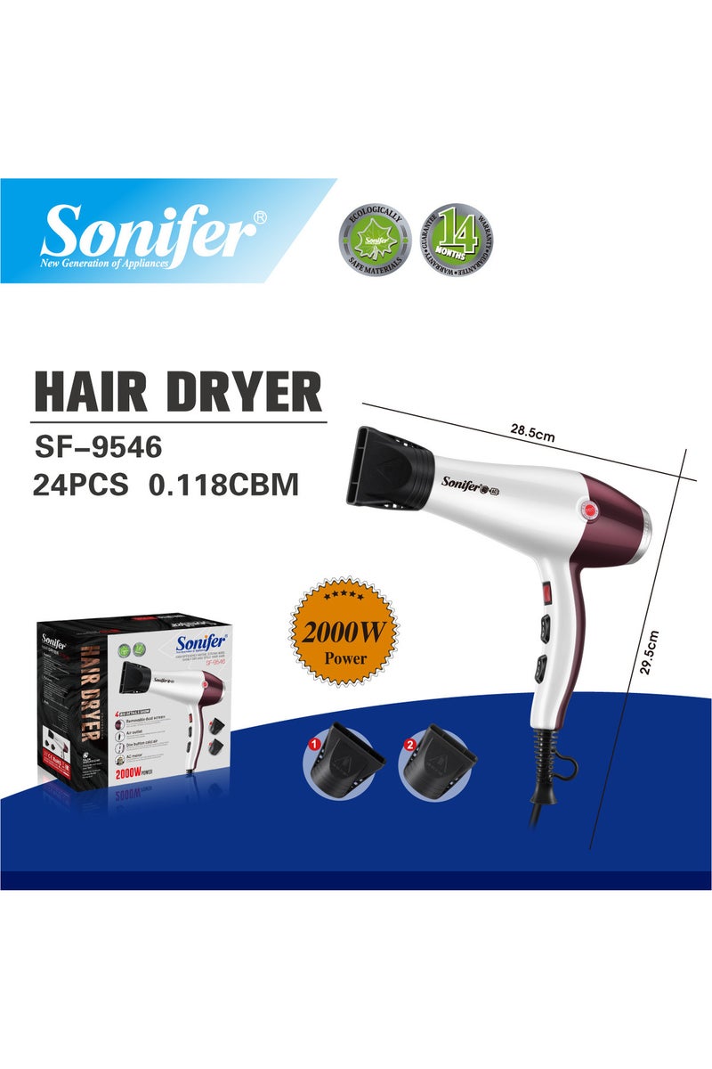 سونفير Hair Dryer 2000W AC Motor - 2 Year Waranty SF-9546 - Image 1