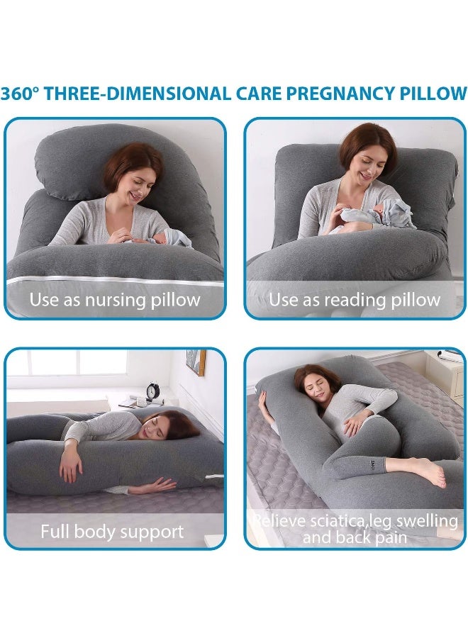 Victostar Pregnancy Pillow,57 inches U Shaped Maternity Pillow with Removable Cover Full Body Pillow Support for Back, HIPS, Legs, Belly (Black Gray) - Image 5
