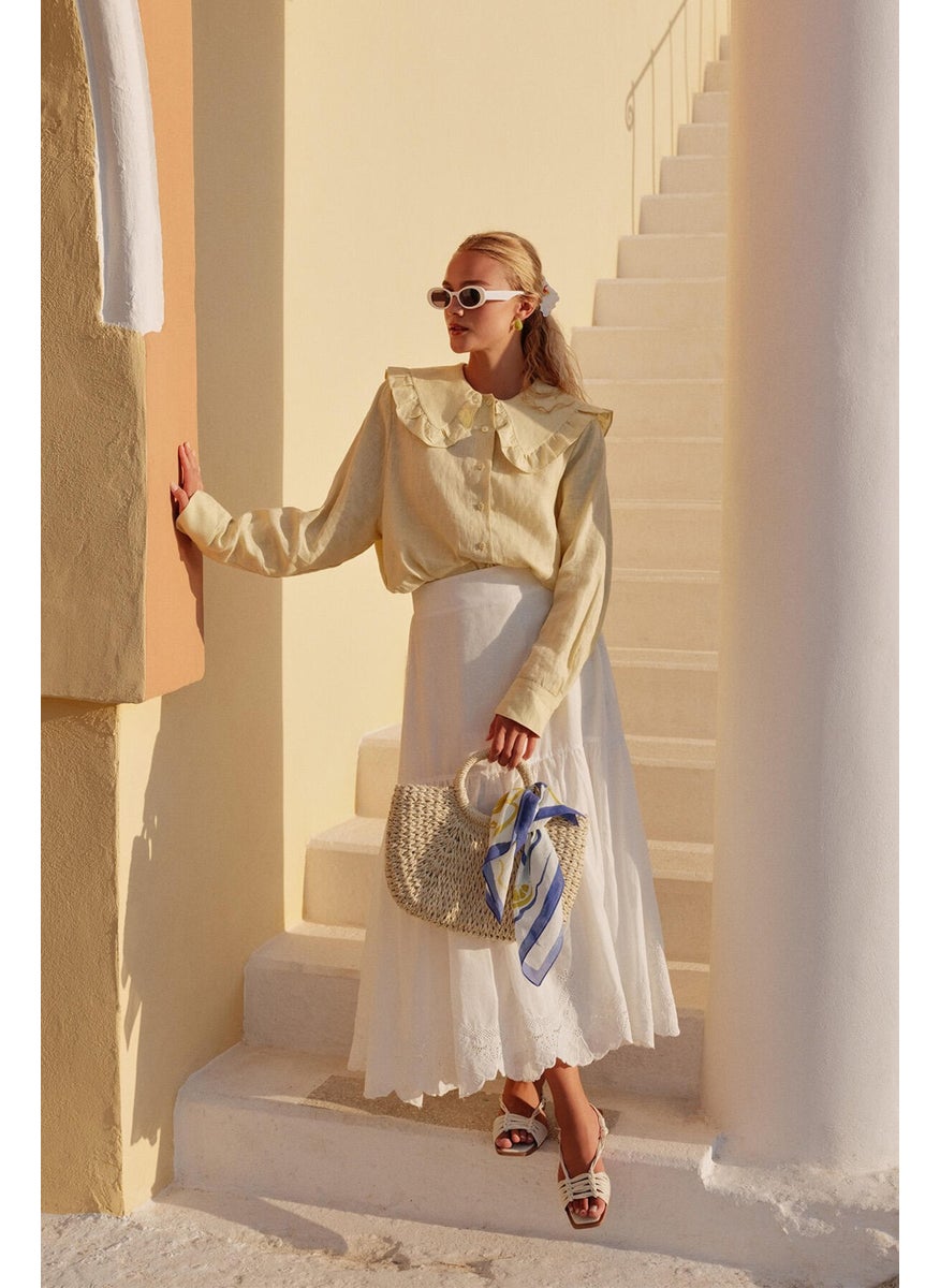 Manuka - Embroidered Skirt Ecru - Image 1