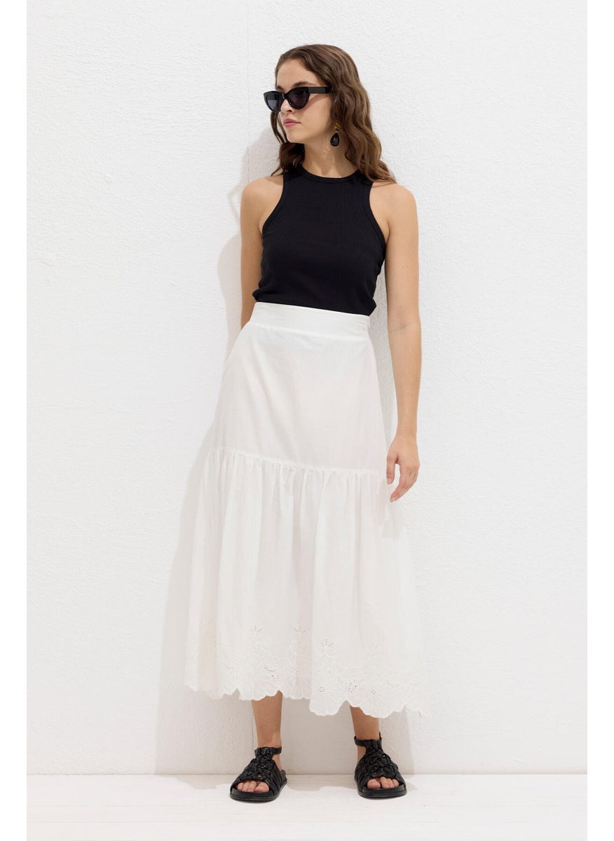Manuka - Embroidered Skirt Ecru - Image 1