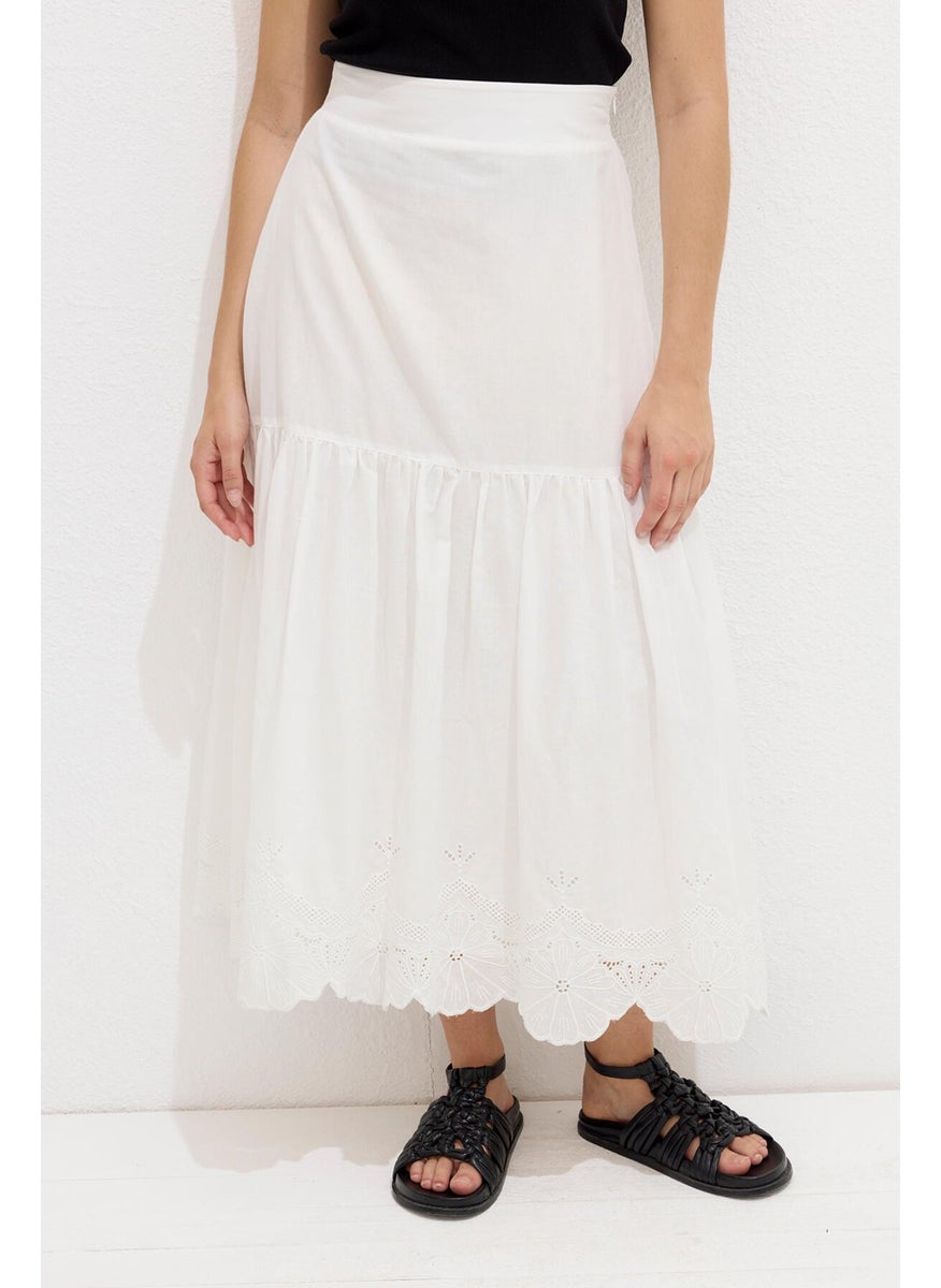 Manuka - Embroidered Skirt Ecru - Image 1