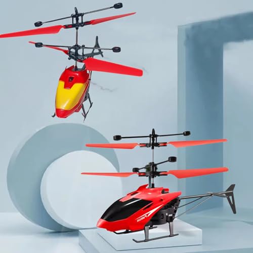 VRION® Helicopteer for 6 + Years Boys Indoor and Outdoor Helicopteer, Palm Sensing Helicopteer with led Lights Birthday,Chiristmas,Xmas Gifts(Pack of 1) (RED) - Image 4