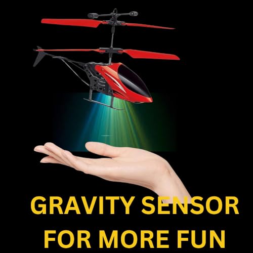 VRION® Helicopteer for 6 + Years Boys Indoor and Outdoor Helicopteer, Palm Sensing Helicopteer with led Lights Birthday,Chiristmas,Xmas Gifts(Pack of 1) (RED) - Image 3