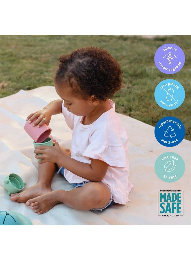 بيورا كوب التدريب المصنوع من السيليكون من بيورا ماي-ماي، سعة 150 مل، خالٍ من البلاستيك بنسبة 100%، قابل لإعادة الاستخدام، آمن غذائيًا، مقاوم للانسكاب للأطفال الصغار، ومرحلة ما قبل المدرسة، والرضع والأطفال الصغار - عبوة من 3 قطع، لون رمادي، ونعناع، وطحلب - Image 3