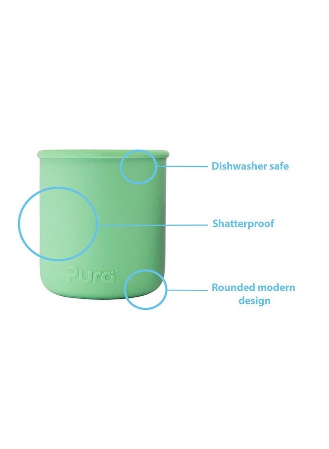 بيورا كوب التدريب المصنوع من السيليكون من بيورا ماي-ماي، سعة 150 مل، خالٍ من البلاستيك بنسبة 100%، قابل لإعادة الاستخدام، آمن غذائيًا، مقاوم للانسكاب للأطفال الصغار، ومرحلة ما قبل المدرسة، والرضع والأطفال الصغار - عبوة من 3 قطع، لون رمادي، ونعناع، وطحلب - Image 1