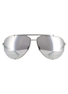 Porsche Design Men Mirrored Pilot Shape Sunglasses - P8920 B 63 - Lens Size: 63 mm  - Image 4