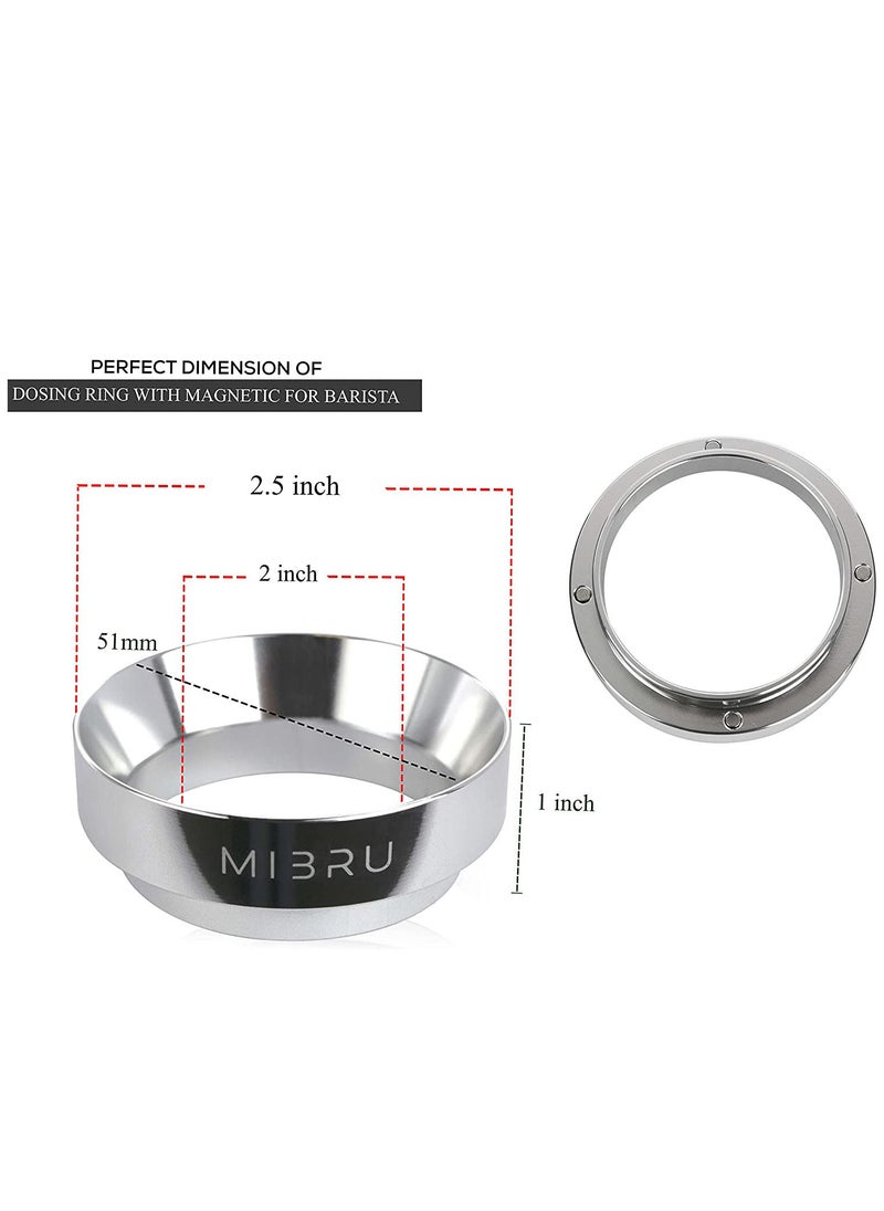 MIBRU Coffee Espresso Barista Portafilter Ring Silver 51MM  - Image 4