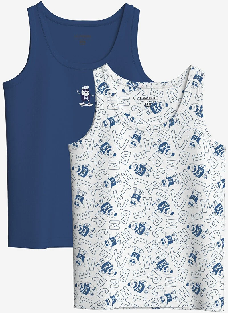 LC WAIKIKI Lcw Crew Neck Printed Boy's Undershirt 2-Pack