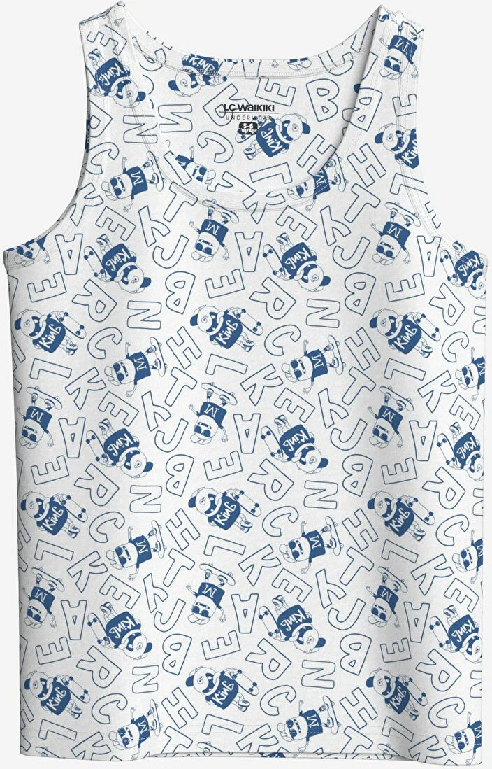 LC WAIKIKI Lcw Crew Neck Printed Boy's Undershirt 2-Pack