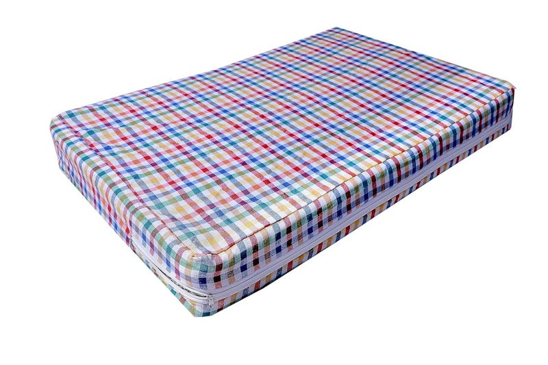 Checkme Cotton Mattress Cover/Protector for King Size Bed with Zip/Chain 84x78x6 Inch / 7x6.5 Feet - Multicolor - Image 2