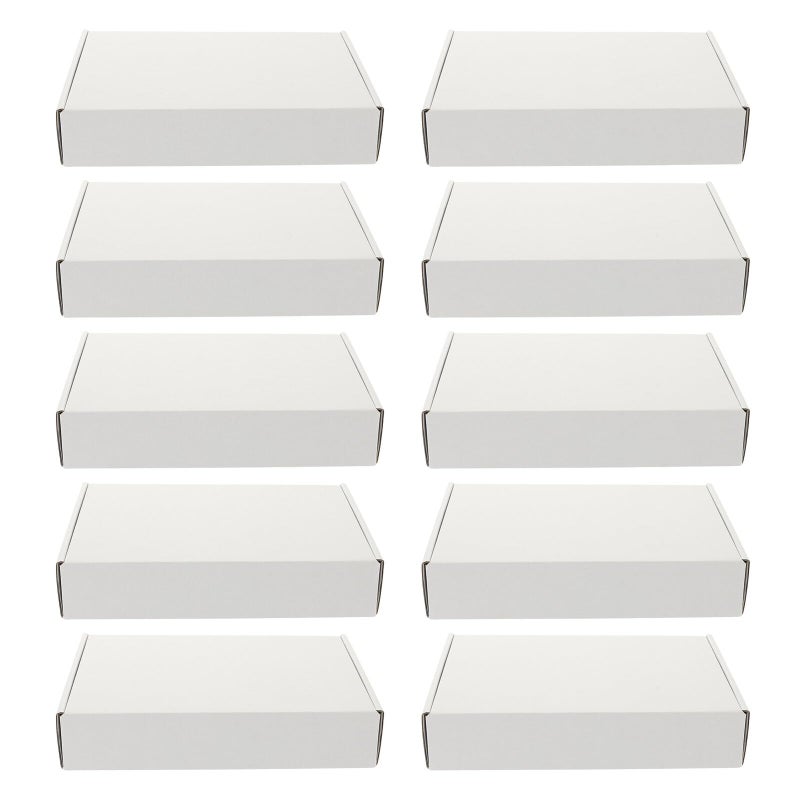 20pcs Thickened White Corrugated Paper Shipping Boxes Double Sided Foldable For Small Items Storage - Image 2