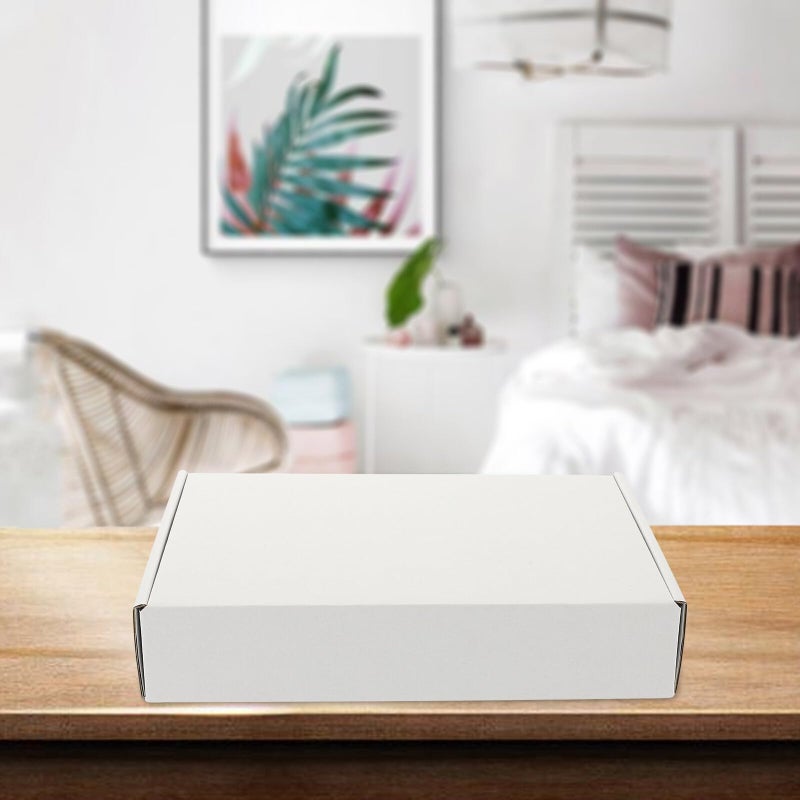 20pcs Thickened White Corrugated Paper Shipping Boxes Double Sided Foldable For Small Items Storage - Image 4