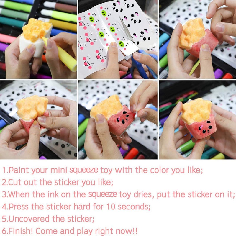 WATINC Random 10 Pcs DIY Squeeze Toys Cream Scented Kawaii Simulation Lovely Toy Medium Mini Soft Food Squeeze Bread Toys Keychains, Phone Straps, Bonus Random Stickers - Image 4