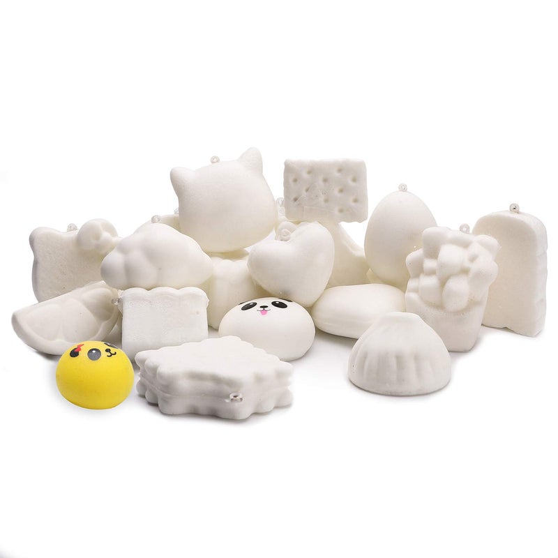 WATINC Random 10 Pcs DIY Squeeze Toys Cream Scented Kawaii Simulation Lovely Toy Medium Mini Soft Food Squeeze Bread Toys Keychains, Phone Straps, Bonus Random Stickers - Image 1