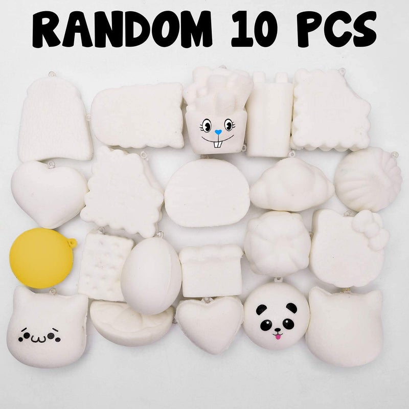 WATINC Random 10 Pcs DIY Squeeze Toys Cream Scented Kawaii Simulation Lovely Toy Medium Mini Soft Food Squeeze Bread Toys Keychains, Phone Straps, Bonus Random Stickers - Image 2