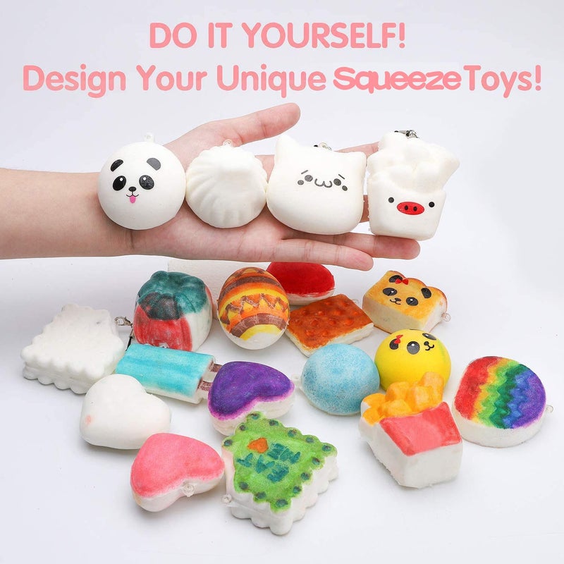 WATINC Random 10 Pcs DIY Squeeze Toys Cream Scented Kawaii Simulation Lovely Toy Medium Mini Soft Food Squeeze Bread Toys Keychains, Phone Straps, Bonus Random Stickers - Image 3
