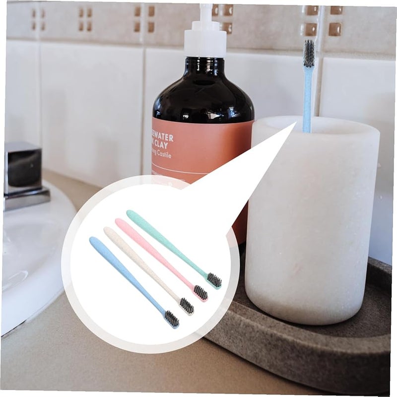 12 قطعة فرشاة أسنان بالفحم، شعيرات ناعمة، قبضة مريحة، للعناية بالأسنان أثناء السفر، ألوان متنوعة - Image 5