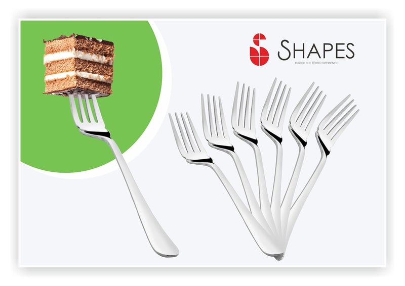 SHAPES SHAPES Opera Premium Silver Steel Fork Set of 6 Durable RustResistant Perfect for Everyday Use and Special Occasions Dinner Fork for HomeKitchen Silver Finish - Image 4