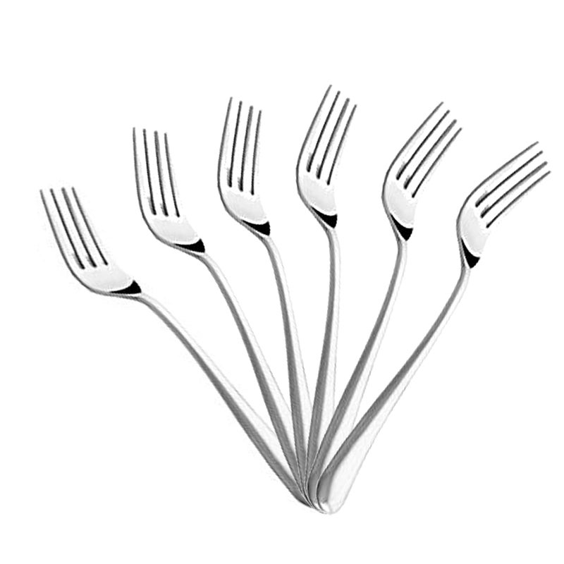 SHAPES SHAPES Opera Premium Silver Steel Fork Set of 6 Durable RustResistant Perfect for Everyday Use and Special Occasions Dinner Fork for HomeKitchen Silver Finish - Image 1