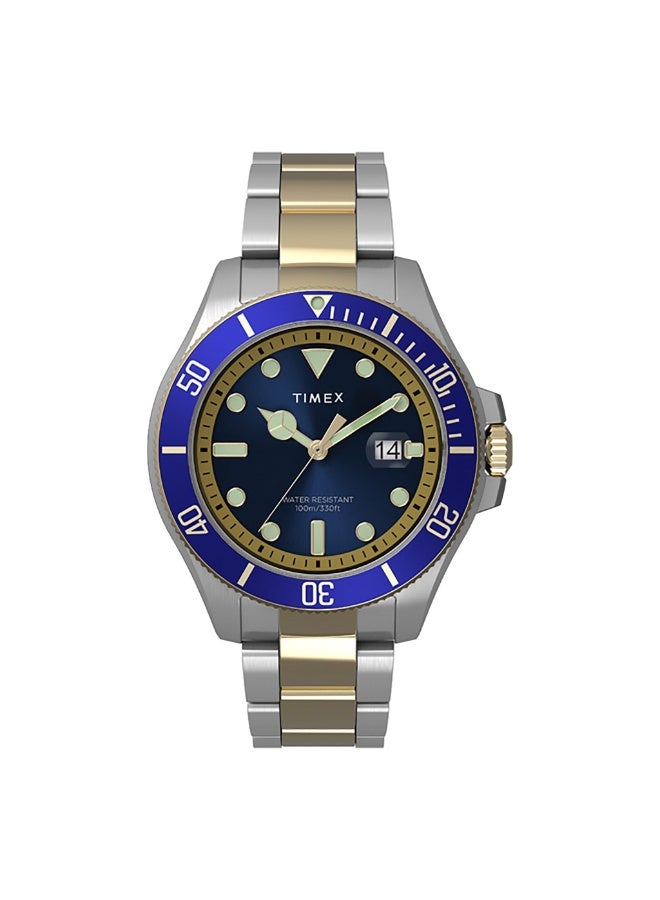 TIMEX City Collection Harborside Coast  Men's 43mm Blue Dial Stainless Steel Watch - Image 1