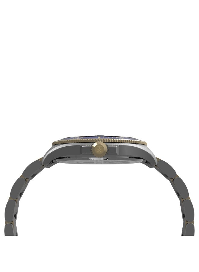 TIMEX City Collection Harborside Coast  Men's 43mm Blue Dial Stainless Steel Watch - Image 2