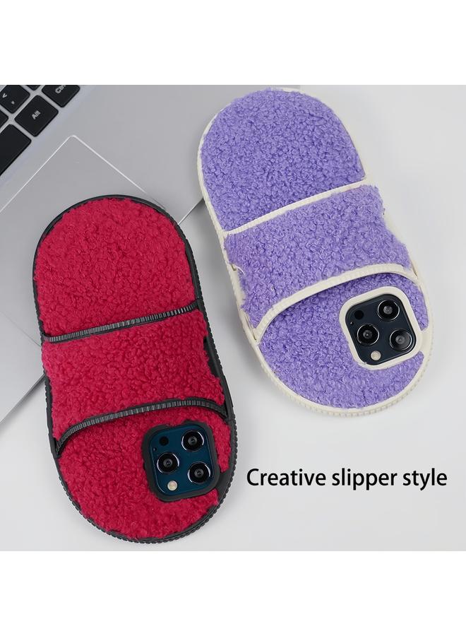 S-TOP Case For iPhone 12 Pro Max Creative Plush Slipper Design TPU Phone Case - Image 2