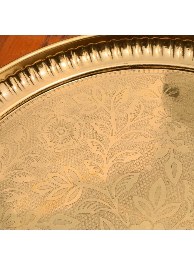 Pure Source India طبق بوجا نحاسي مزخرف يدويًا من مصدر نقي الهند، طبق آرتي مينكاري بيطال يستخدم في الطقوس الهندوسية مثل بوجا، كاروا تشاث، راخي، ديوالي، هدايا العودة (9 بوصات) - Image 5
