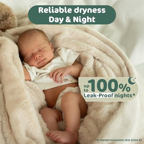 Naty BioEmbrace Baby Newborn Diapers Sensitive Skin Safe Certified Leak Protection up to 100 PlantBased Teddy Softness Premium Comfort ChlorineFree Size 2 613 lbs 33 Count - Image 3