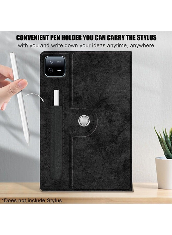 أوشن حالة شياومي مي باد 6/6 برو, متعدد الوظائف غطاء الجلد الذكي مع ميزة النوم التلقائي اليقظ, قلابة صغيرة جدًا قلابة غطاء حقيبة خفيفة الوزن متوافق مع شياومي باد 6/6 برو, أسود - Image 2