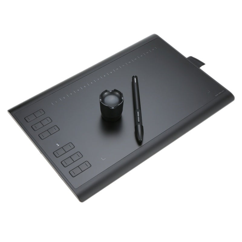 Drawing Tablet 10 * 6.25in Active Area 8G Expandable Memory - 10mm Ultrathin Design Customizable Express & Soft Keys for Digital Artists Designers - Image 1