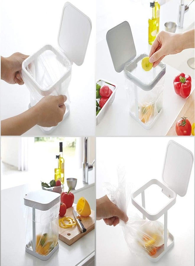 Mukkuri Trash Bag Holder Rack for Kitchen Bedroom(White) - Image 5