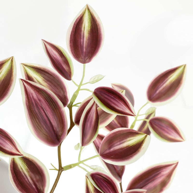 Briful Faux Plants Indoor Fake Potted Silk Plants Artificial Watermelon Peperomia Draping Plant for Home Office Room Kitchen Shelf Cabinet Tabletop Decoration(Dark Red - 1 Pack) - Image 3