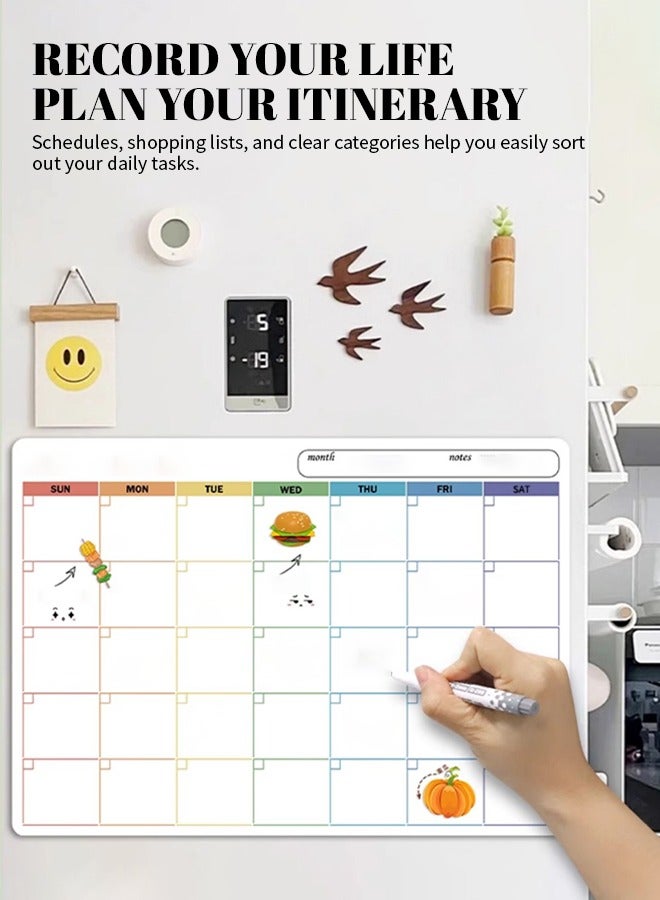 Dry Erase Board Set Magnetic Whiteboard Weekly Planner  Monthly Plan Board, Reusable Bendable Whiteboard Sheets with Markers  Eraser, Easy-Clean PET Surface, Cuttable for DIY, 420×300mm - Image 3