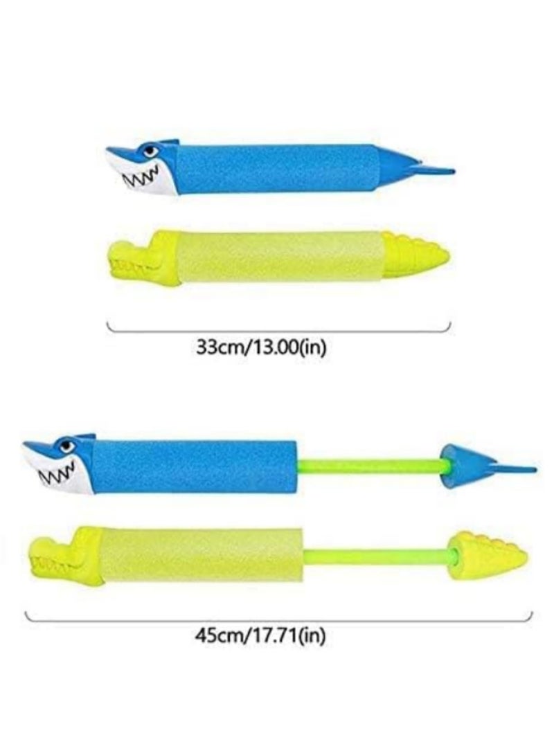 2PC Water Gun Blaster Toy For Kids Summer Swimming Pool Beach Water Gun Funny Shooter Toys Pull Down Type Water Gun Shark Crocodile Water Gun Foam Soaker Summer Game - Image 3