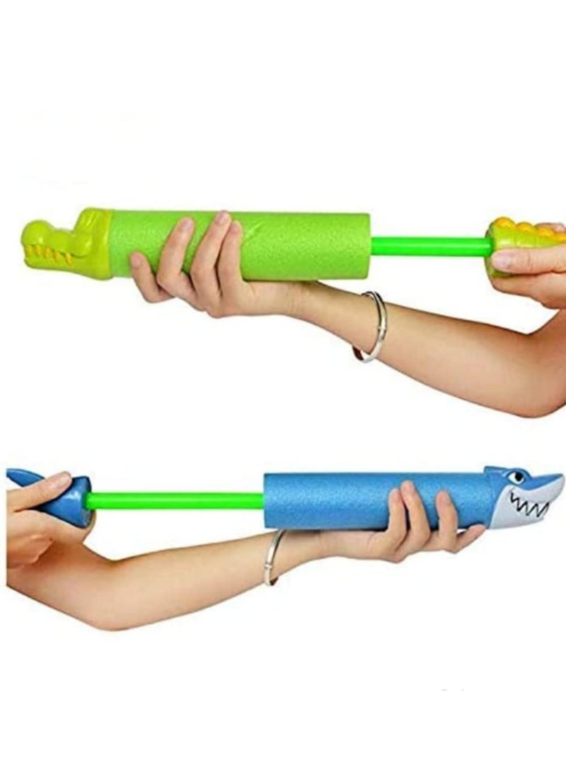 2PC Water Gun Blaster Toy For Kids Summer Swimming Pool Beach Water Gun Funny Shooter Toys Pull Down Type Water Gun Shark Crocodile Water Gun Foam Soaker Summer Game - Image 4
