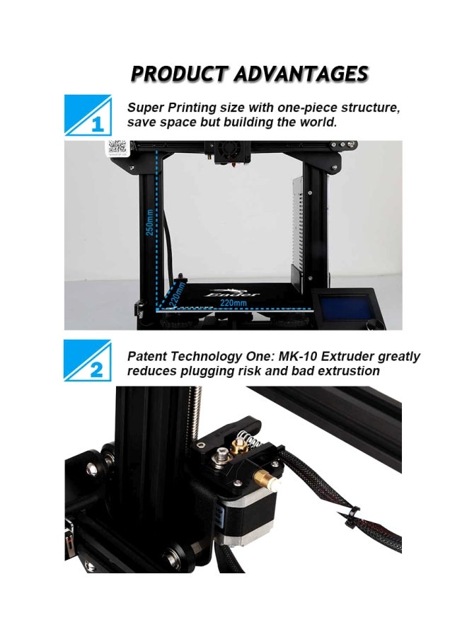 كريليتي 3D طابعة إندر-3x المطورة ثلاثية الأبعاد مع لوح زجاجي أسود - Image 5