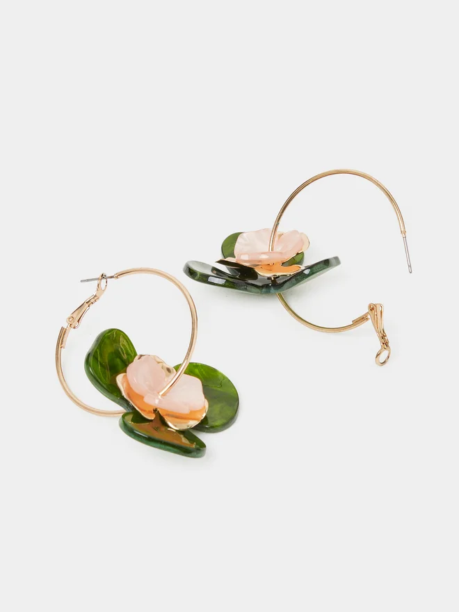 Styli Flower Hoop Earrings