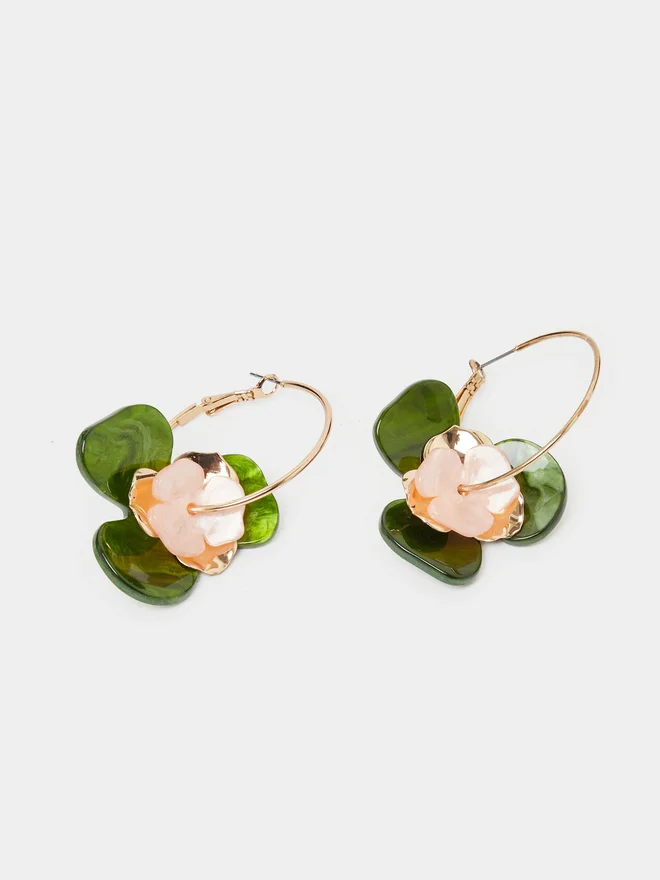 Styli Flower Hoop Earrings