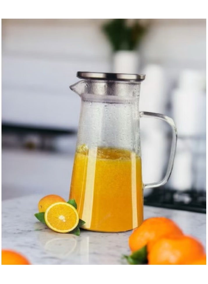 إبريق مشروبات عصير بغطاء