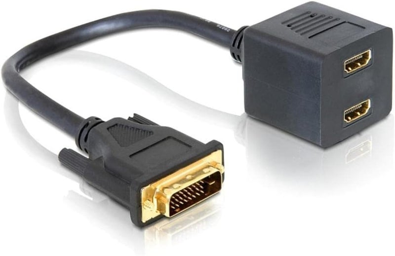 ETZIN محول كابل تمديد DVI ذكر إلى 2 منفذ HDMI أنثى مقسم محمول - Image 4