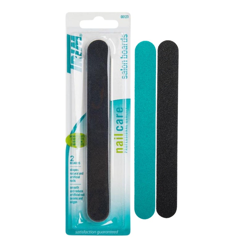 Trim Salon Boards - Professional Quality, Double Sided, 100/180 Grit Nail Files - Cushioned, Easy Grip for Comfortable Use - Emery Boards for Shaping & Smoothing Nails - Black - Pack of 2 - Image 1