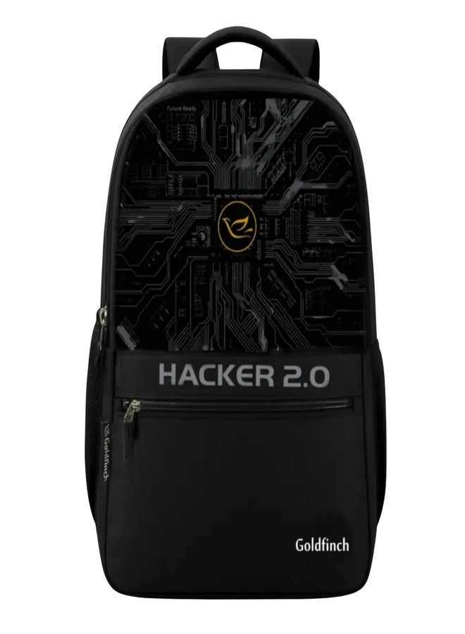 HACKER Laptop Backpack for Men & Women | Stylish 2.0 Printed Backpack | Durable School, College & Office Bag | Spacious Travel Backpack with Padded Laptop Compartment & Adjustable Straps