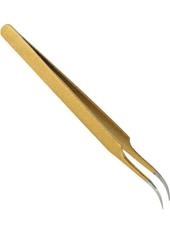 TiTi 6012 Stainless Steel Curved Tip Tweezers 125 mm  - Image 1