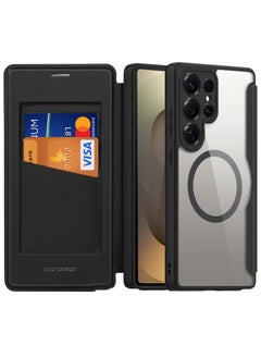 DUX DUCIS Skin X Pro Series Folio Case with MagSafe With Card Wallet For Samsung Galaxy S24 Ultra (Black)  - Image 1