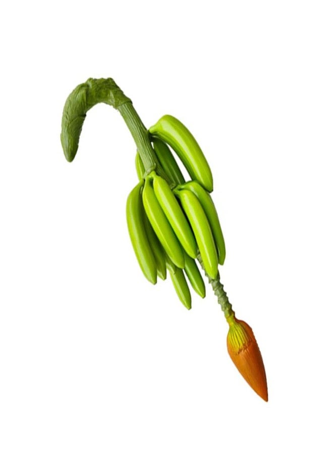 Zzooi Artificial Whole Bunch of Bananas with Fruit Stem and Bud Green - Image 1