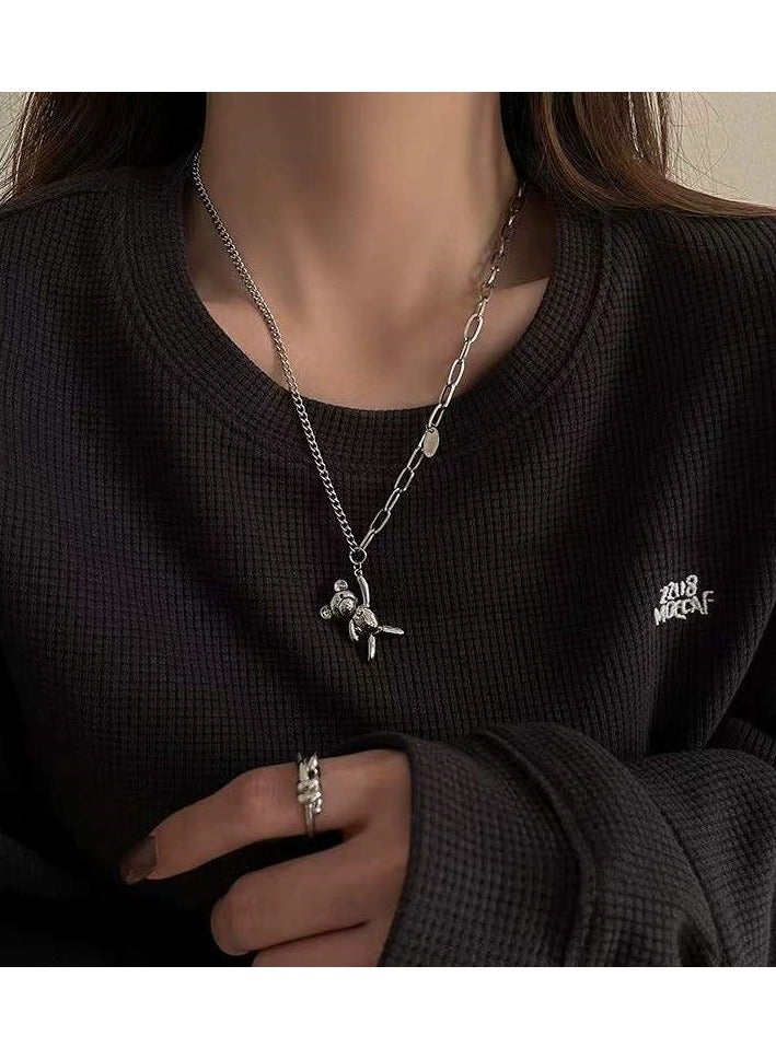 Goolsky Unique Bear Pendant Long Necklace – Trendy Hip-Hop Layered Sweater Chain for Women | Cool Minimalist Hoodie Accessory  - Image 2