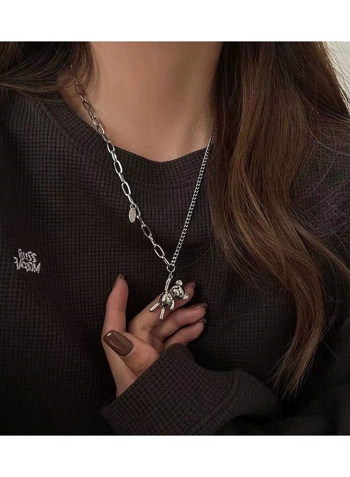 Goolsky Unique Bear Pendant Long Necklace – Trendy Hip-Hop Layered Sweater Chain for Women | Cool Minimalist Hoodie Accessory  - Image 4